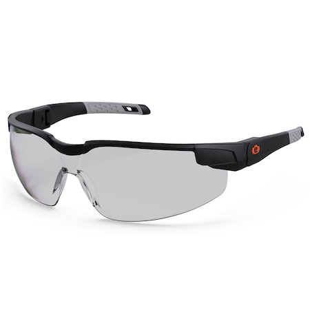 Ergodyne DELLENGER, Safety Glasses, Anti-Fog, Matte Black Frame, Half-Frame DELNGR-AF